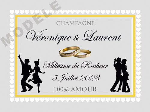 étiquettes champagne mariage